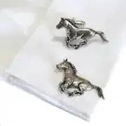 English Made Pewter Galloping Horse Cufflinks Cadogan Gifts Barnstaple Equestrian Supplies