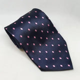 Equetech Adult Diamond Showing Ties Navy / Pink Riding Ties Barnstaple Equestrian Supplies