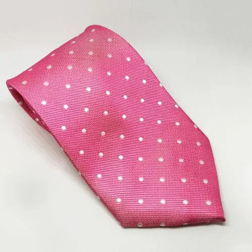 Equetech Adult Polka Dot Show Ties Fuschia / White Riding Ties Barnstaple Equestrian Supplies