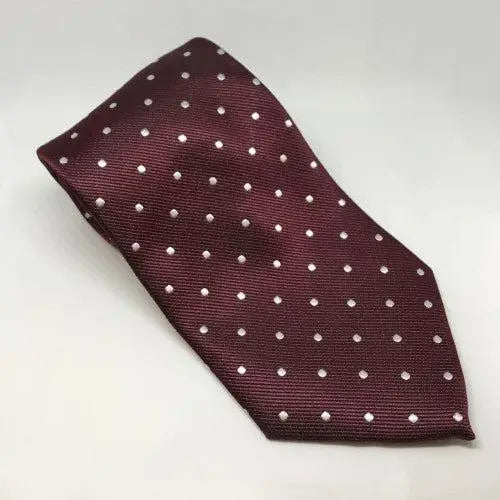 Equetech Adult Polka Dot Show Ties Maroon / White Riding Ties Barnstaple Equestrian Supplies