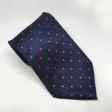 Equetech Adult Polka Dot Show Ties Navy / Cerise Riding Ties Barnstaple Equestrian Supplies