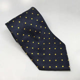 Equetech Adult Polka Dot Show Ties Navy / Gold Riding Ties Barnstaple Equestrian Supplies