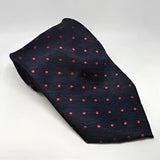 Equetech adult polka blue silk riding tie with subtle pink polka dot pattern perfect for show events