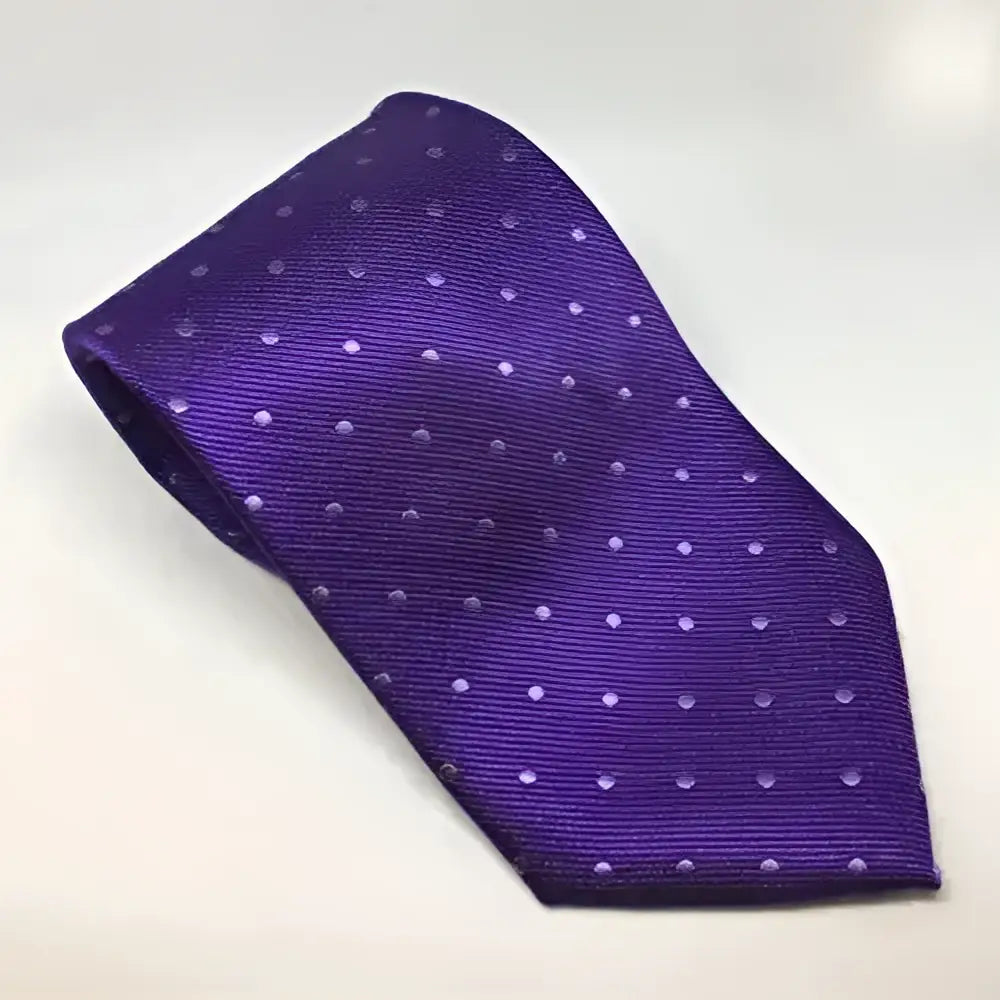 A rich purple silk equetech adult polka dot show tie with subtle lighter purple dots perfect for riding ties