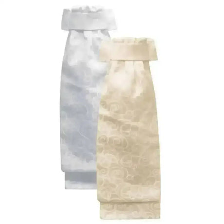 Two fabric filter bags in light gray and beige for equetech barcelona swirls deluxe ready-tied stock grooming
