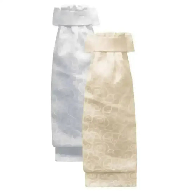 Two fabric filter bags in light gray and beige for equetech barcelona swirls deluxe ready-tied stock grooming