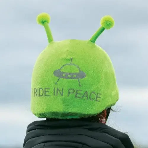 Equetech Childs Astro Alien Hat Silk Novelty Riding Hat Cover Novelty Riding Hat Covers