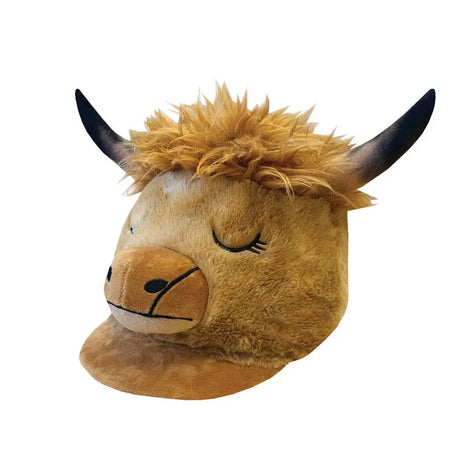 Equetech Childs Heather Highland Cow Hat Silk Brown Novelty Riding Hat Covers