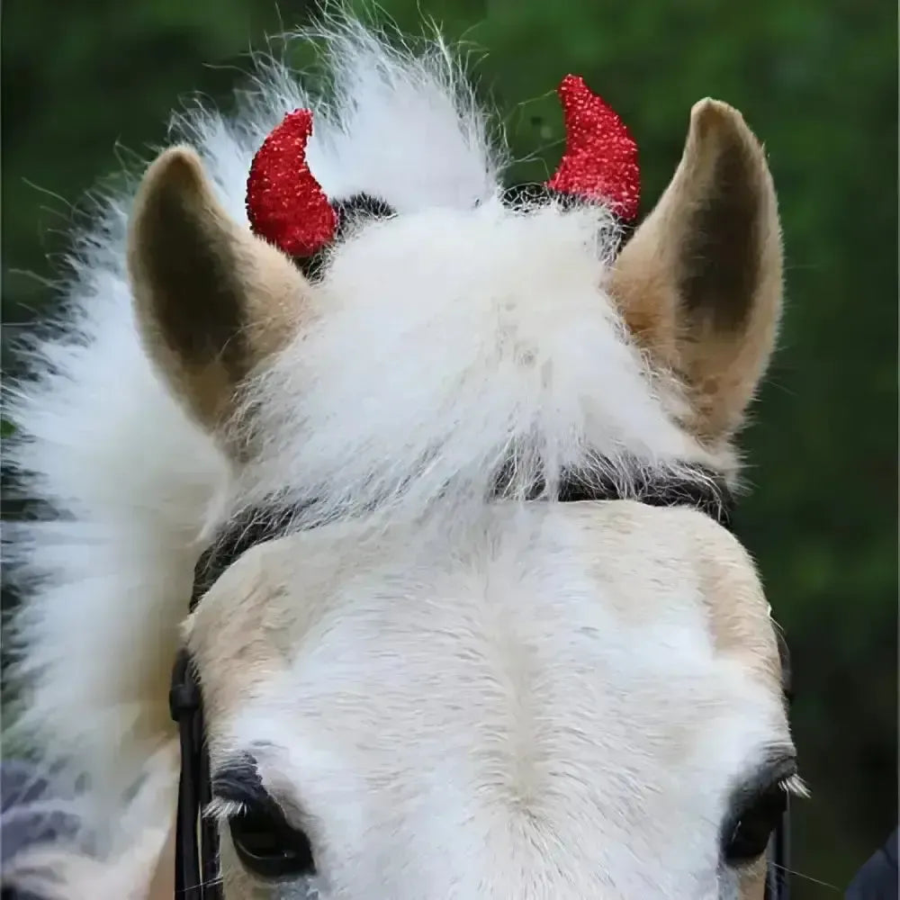 Equetech Childs Pony Devil Bridle Horns Novelty Riding Hat Covers