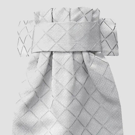 Silver-toned equetech deluxe ready-tied stocks diamond jacquard fabric with subtle quilting and structured bow detail