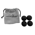 Four black matte finished spherical massage orbs of equetech equine orbs performance ear plugs 4pk