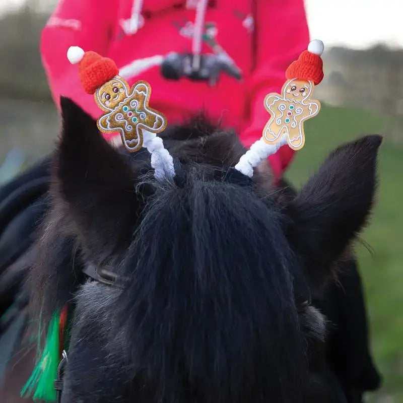 Equetech Gingerbread Man Bridle Boppers - Pair Brown One pair Bridle Poppers