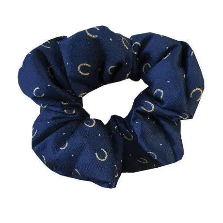 Equetech Hair Scrunchie Horseshoes Navy/Mellaic Gold/White Hair Scrunchies