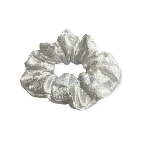 Equetech Hair Scrunchie Paisley Brocade White Hair Scrunchies
