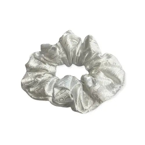 Equetech Hair Scrunchie Paisley Brocade White Hair Scrunchies Barnstaple Equestrian Supplies