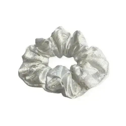 Equetech Hair Scrunchie Paisley Brocade White Hair Scrunchies