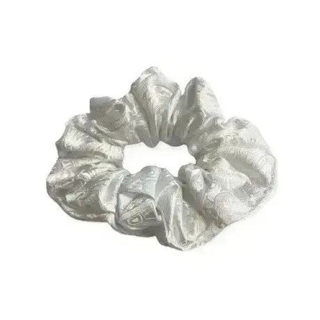 Equetech Hair Scrunchie Paisley Brocade White Hair Scrunchies