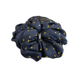 Equetech Hair Scrunchie Pin Spot Navy/Metallic Gold Hair Scrunchies Barnstaple Equestrian Supplies