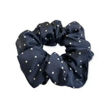 Equetech Hair Scrunchie Pin Spot Navy/White Hair Scrunchies Barnstaple Equestrian Supplies