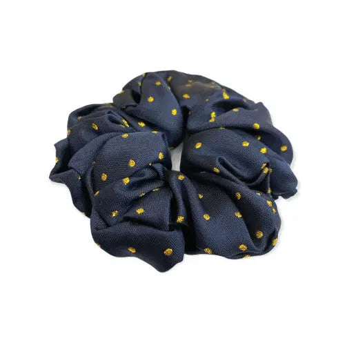 Equetech Hair Scrunchie Pin Spot Navy/Metallic Gold Hair Scrunchies