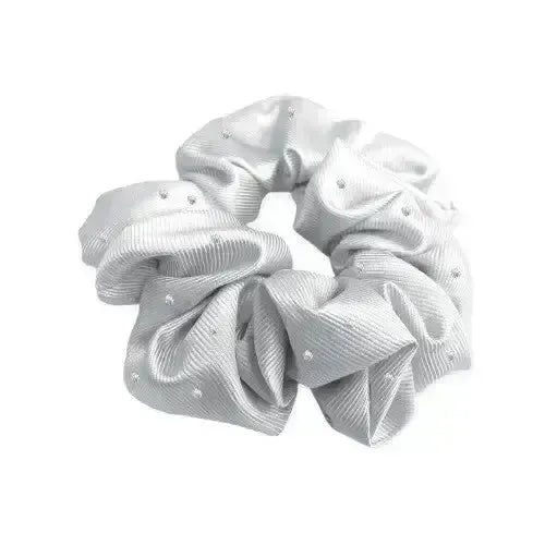 Equetech Hair Scrunchie Pin Spot White/metallic Silver Hair Scrunchies