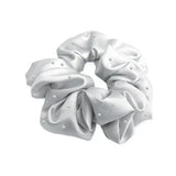 Equetech Hair Scrunchie Pin Spot White/Metallic Silver Hair Scrunchies Barnstaple Equestrian Supplies