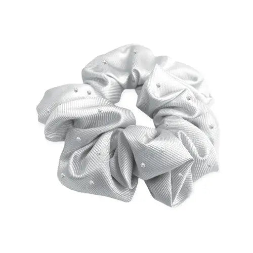Equetech Hair Scrunchie Pin Spot White/Metallic Silver Hair Scrunchies