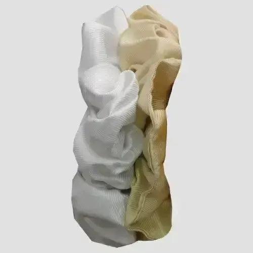 Equetech Hair Scrunchie Plain Jacquard Cream Hair Scrunchies