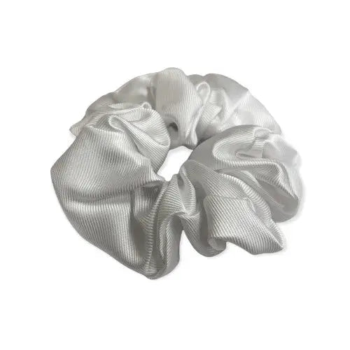 Equetech Hair Scrunchie Plain Jacquard White Hair Scrunchies