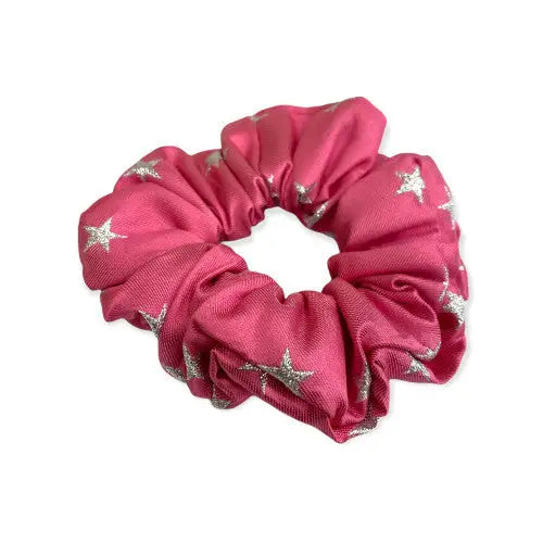 Equetech Hair Scrunchie Stars Fuchsia / Metalic Silver stars Hair Scrunchies Barnstaple Equestrian Supplies