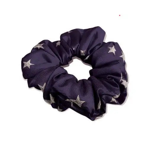 Equetech Hair Scrunchie Stars Purple / Metalic Silver stars Hair Scrunchies