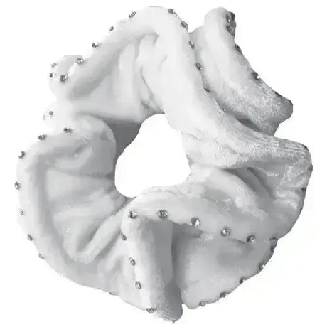 Equetech Hair Scrunchie Velvet White / Crystal Hair Scrunchies