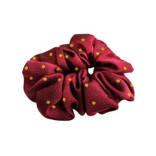 Equetech Hair Scrunchies Polka Dot New Burgundy / Canary Hair Scrunchies Barnstaple Equestrian Supplies