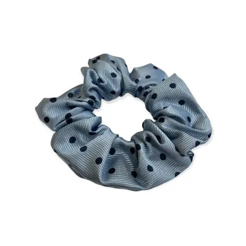 Equetech Hair Scrunchies Polka Dot New Light Blue / Navy Hair Scrunchies Barnstaple Equestrian Supplies