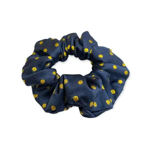 Equetech Hair Scrunchies Polka Dot New Navy / Gold Hair Scrunchies Barnstaple Equestrian Supplies