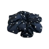 Black equetech hair scrunchies polka dot made of soft fabric perfect for stylish hair scrunchies polka looks