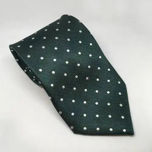 Equetech Junior Polka Dot Ties Bottle Green / White Riding Ties Barnstaple Equestrian Supplies