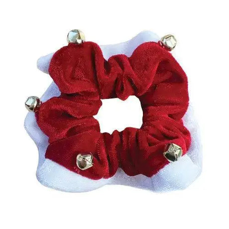 Equetech New Christmas Bells Hair Scrunchie Red Hair Scrunchies Barnstaple Equestrian Supplies