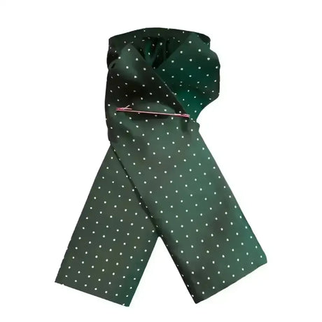 Equetech Pin Spot Riding Stock Green / White Self Tying Traditional Riding Stocks