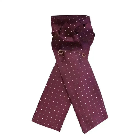 Equetech Pin Spot Riding Stock Maroon / White Self Tying Traditional Riding Stocks