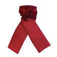 Equetech pin spot riding stock in burgundy silk with white polka dot woven jacquard and gold-toned bar pin