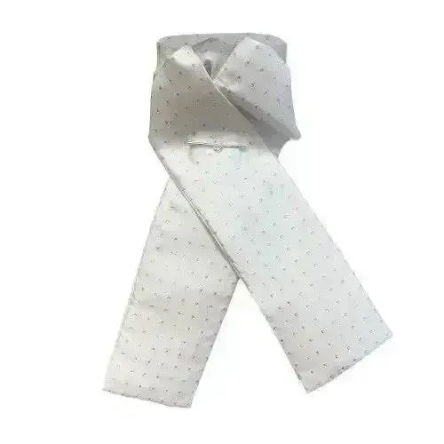 Equetech Pin Spot Riding Stock White / Silver Self Tying Traditional Riding Stocks