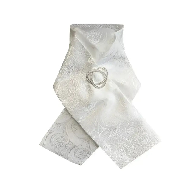 Equetech Ready-Tied Stocks Paisley White Ready-Tied Stocks