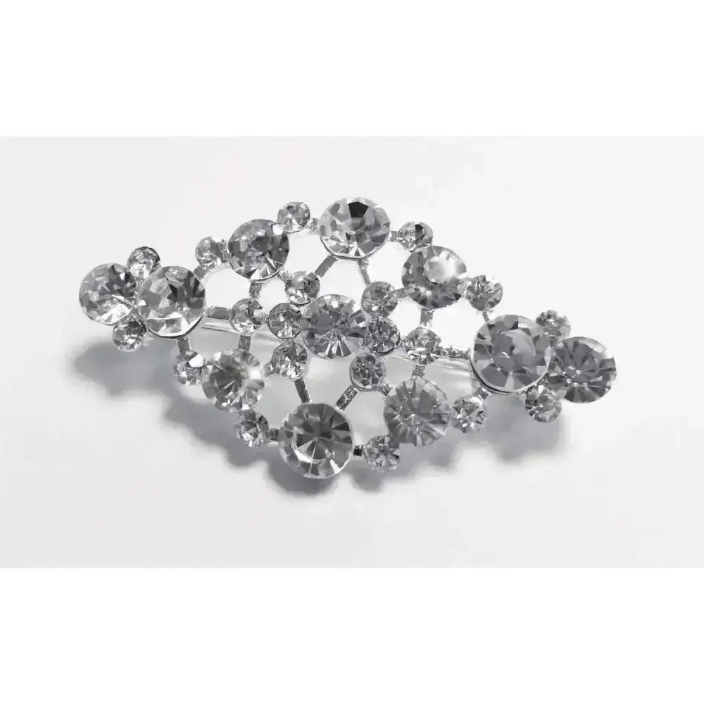 A sparkling silver equetech regency crystal stock pin with a stunning diamante cluster and clear rhinestones