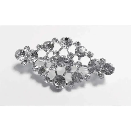 A sparkling silver equetech regency crystal stock pin with a stunning diamante cluster and clear rhinestones