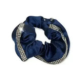 Equetech Satin Deluxe Crystal Hair Scrunchie Black Hair Scrunchies