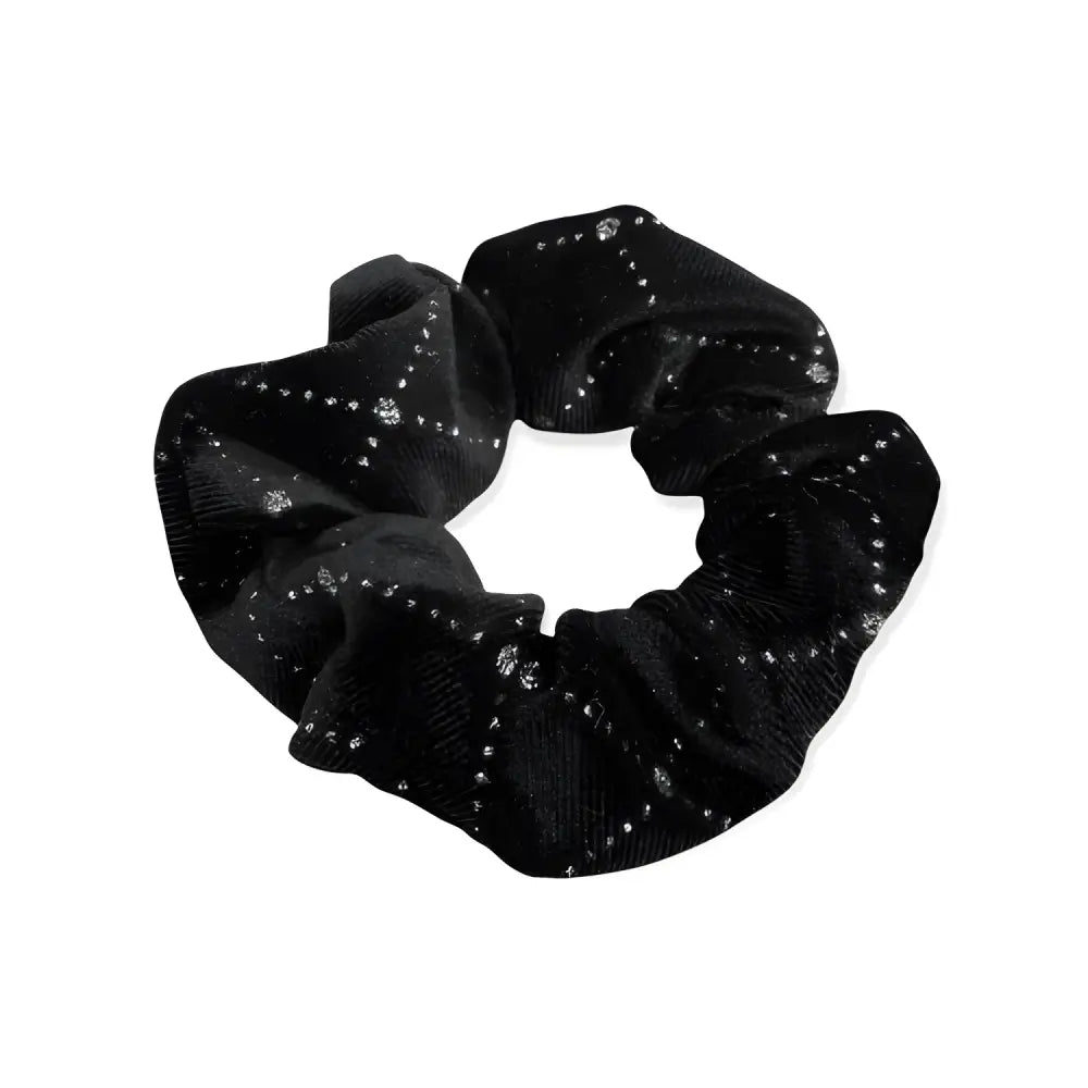 Black velvet hair scrunchie with sparkly studs from Equetech Solitaire Velvet collection