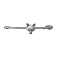 Silver fox head bar pin with textured fur finish in equetech traditional foxhead stock pin design