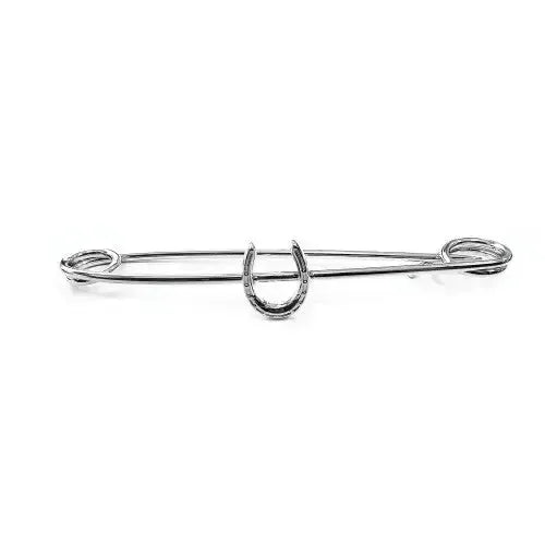 Equetech Traditional Horseshoe Stock Pin Silver Stock Pin