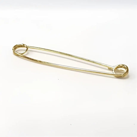 Gold-toned metal equetech traditional plain stock pin with sleek elongated design and rounded ends